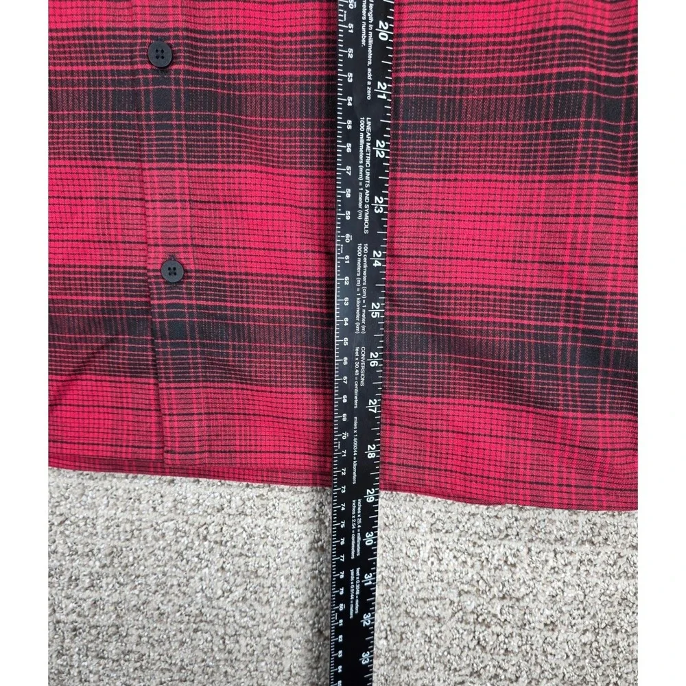 Lululemon Masons Peak Performance Flannel Mens Red Plaid Long Sleeve Shirt Sz XL